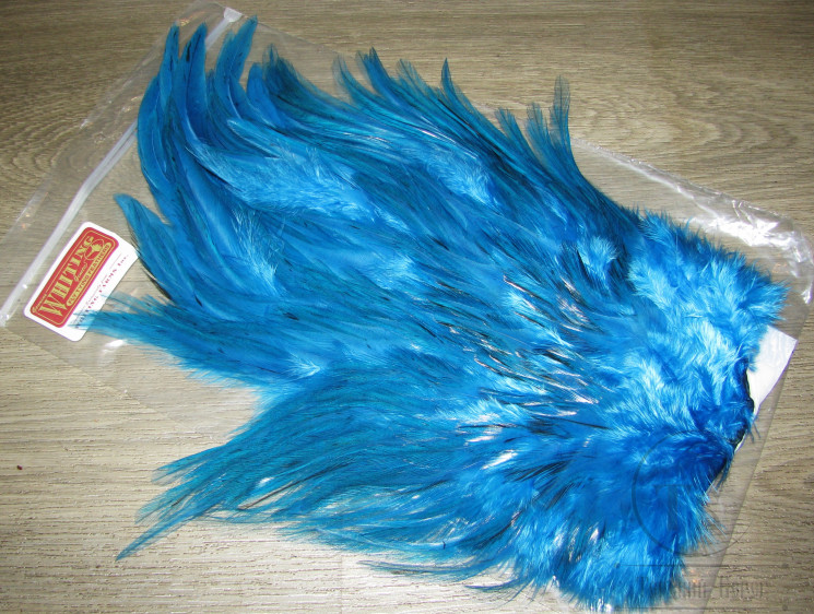 Седло петуха с широким пером Whiting Rooster Saddle 4BS Kingfisher Blue