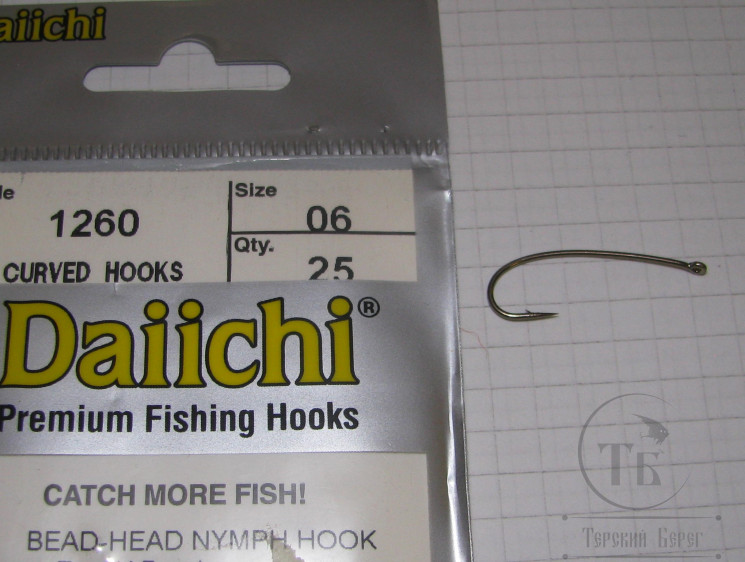Крючки Daiichi Beat - Head Curved 1260 № 6 ( 10 шт )