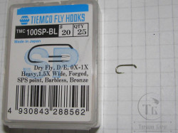 Крючки ТIEMCO FLY HOOK TMC 100SP-BL № 20 Bronze (10 штук)