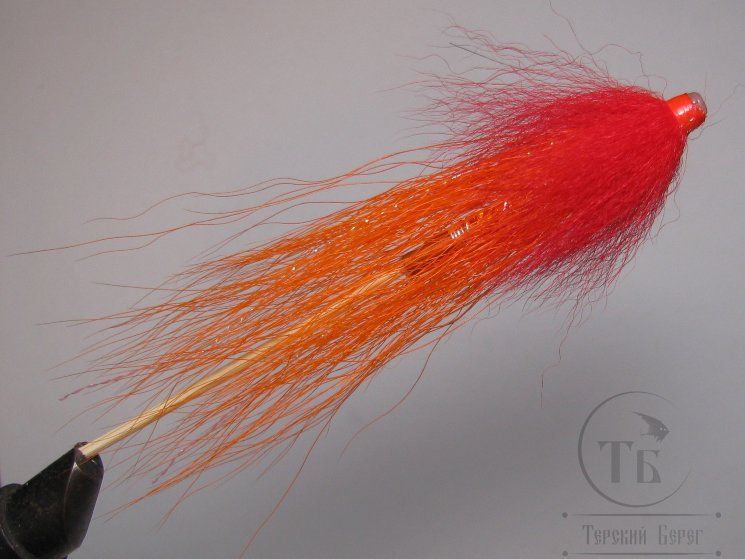  Муха лососёвая с "английским крылом" WG tube Mt. ( 30 ) D 2,6 медь 1 3/4 дюйма Orange / Red 