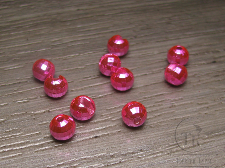Вольфрамовый шарик граненый с прорезью D 5,5 Metallic Pink (10 шт)