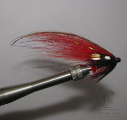 Mуха лососёвая (103) ( медь трубка 1,0 дюйм) Скандинавское крыло JC. Red Black
