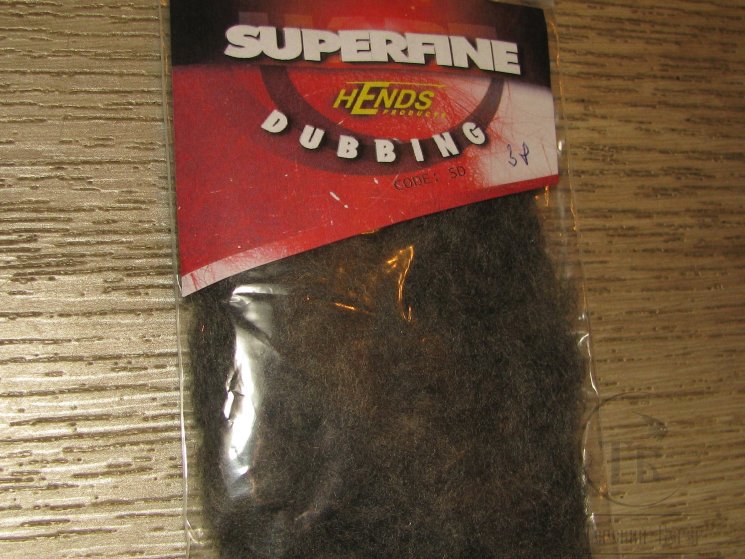 Даббинг Superfine dry fly dub Black Gray 38 Hends
