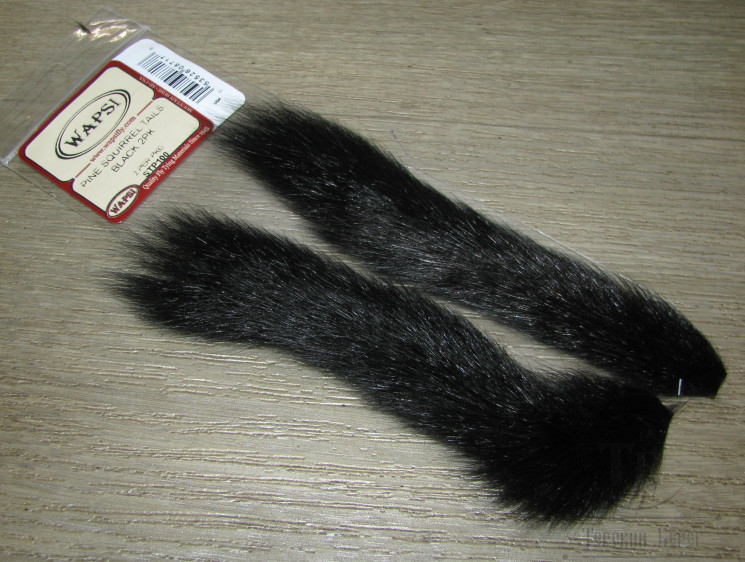 Хвост белки еловой Pine Squirrel Tail Black ( 2 шт ) Wapsi