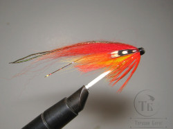 Муха лососёвая скандинавское крыло ( 3 F ) Fluoro Orange Varzuga ( пластик 1,0 дюйм )