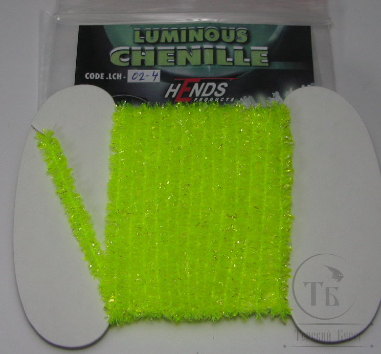 Светонакопительная синель Luminous Chenille 4 mm. 1,5 m Fl. Yellow Hends LCH  02-4