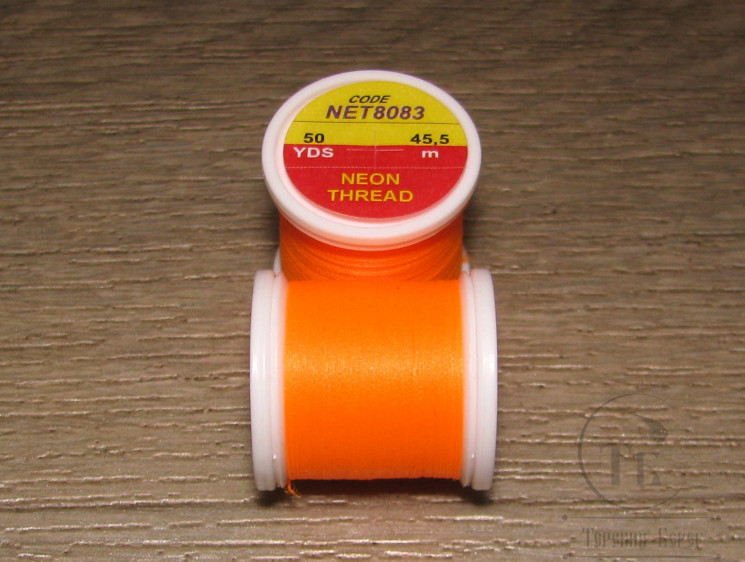 Нить для формирования тела Neon Thread NET 8083 UV Fl. Orange 50 yds Hends 