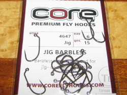 Крючок джиговый безбородый Jig Barbless # 6 (15 шт.) Premium Fly Hook Core