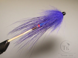 Муха лососёвая с "английским крылом" WG tube Mt. ( 18C ) медь 1 1/4 дюйма Purple 
