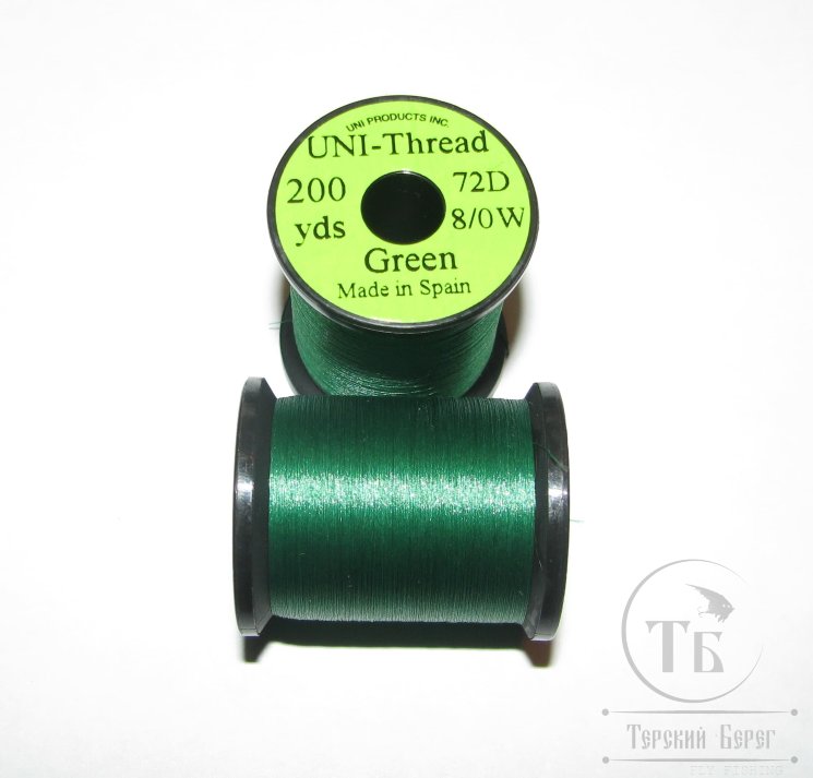 Монтажная нить UNI THREAD 8/0 Green 200 yds