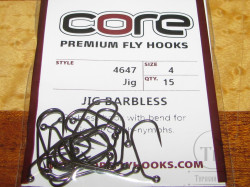 Крючок джиговый безбородый Jig Barbless # 4 (15 шт.) Premium Fly Hook Core