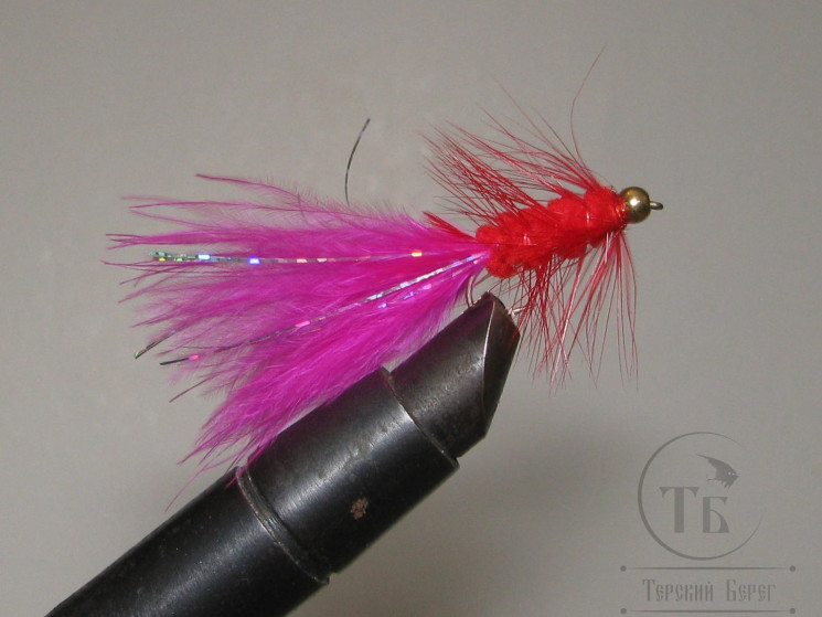 Муха Woolly Bugger Red Fl, Hot Pink / Красно - розовая № 10