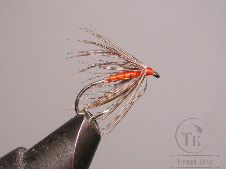 Муха Soft Hackle ( 4 ) Orange Body Natural Partridge кр. № 12