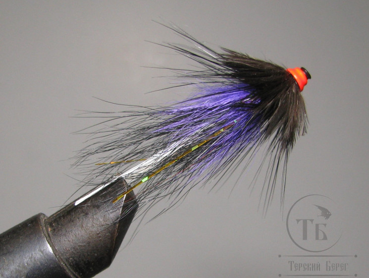 Муха лососёвая Turbo July 3/4 inch ( 23 ) Black Purple Titovka пластик 3/4