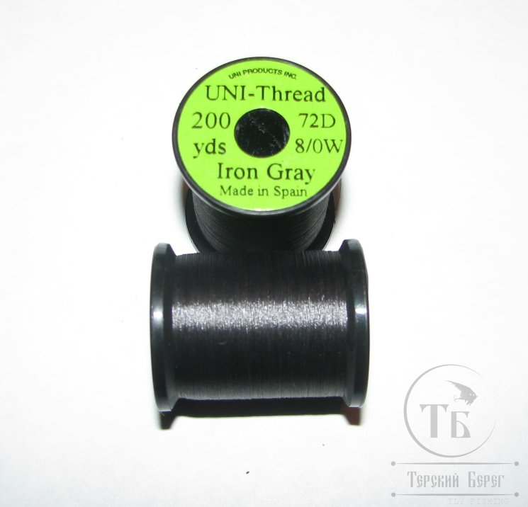 Монтажная нить UNI THREAD 8/0 Iron Gray  200 yds