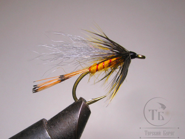 Муха форелевая Wet ( 18 ) Calf Tail Gray GFT крючок S80NP-BR № 8