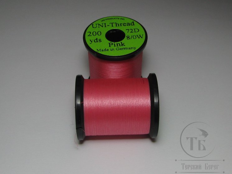 Монтажная нить UNI THREAD 8/0 Pink 200 yds