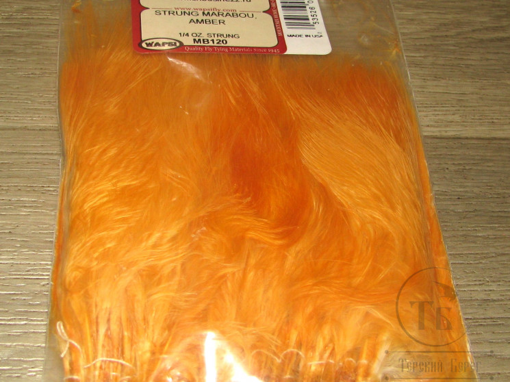 Мягкие пуховые перья Marabou Strung 1/4 OZ Amber ( Metz , Wapsi )