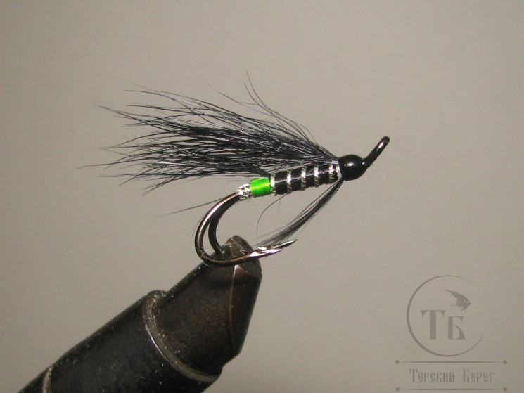 Муха лососевая на двойнике "Летняя" ( 8 ) Green Butt DL71 № 8