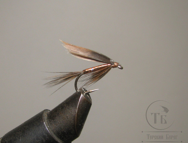 Муха мокрая Wet fly ( 11 ) March  Brown Copper Variant крючок № 16 ( Kumho Wet)