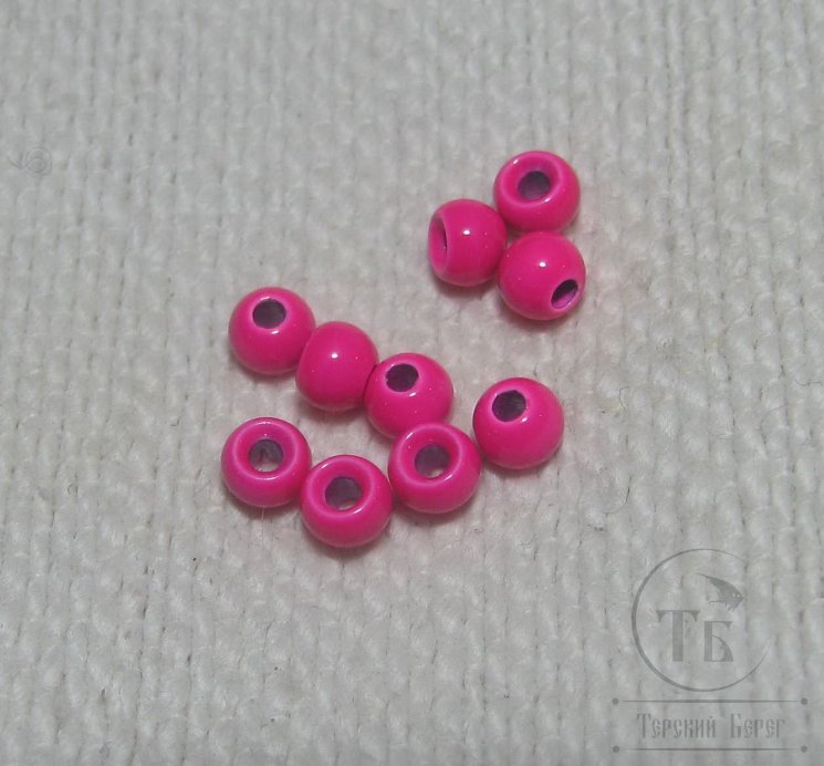 вольфрамовый шарик с круглым отверстием D 3,3 fl pink (10 шт)