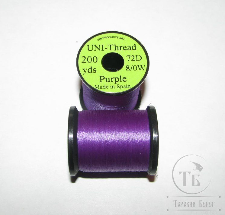 Монтажная нить UNI THREAD 8/0 Purple 200 yds