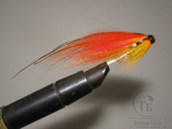 Муха лососёвая скандинавское крыло ( 10 ) Fluoro Varzuga ( пластик 1,0 дюйм )
