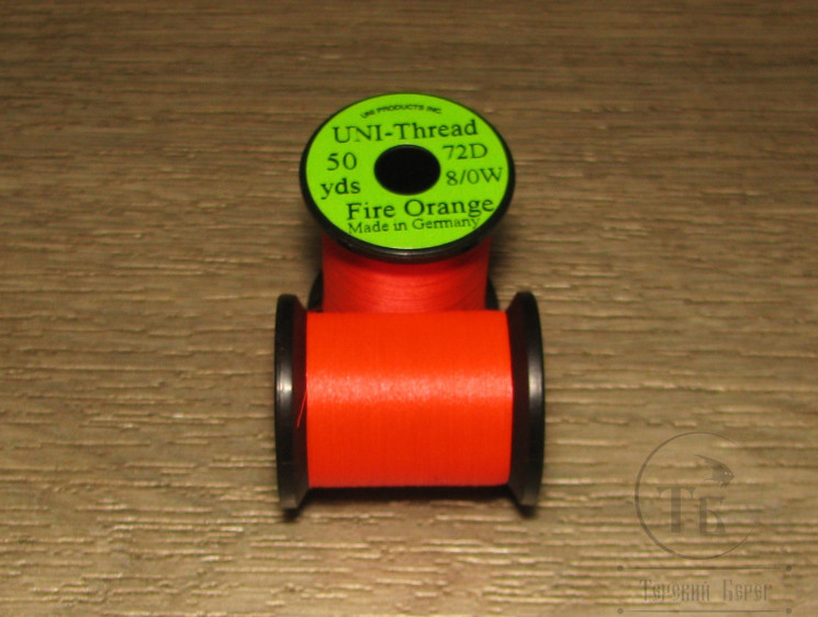 Монтажная нить UNI THREAD 8/0 Fire Orange 50 yds