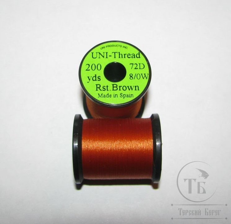 Монтажная нить UNI THREAD 8/0 Rusty Brown 200 yds