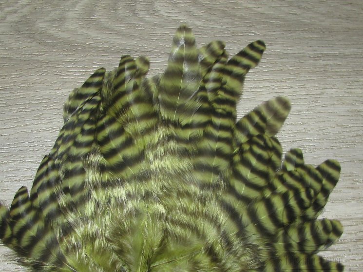 Куриное перо Hen feathers гризли светло оливковый