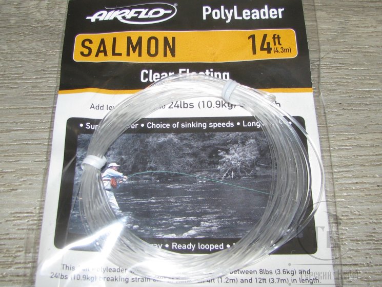 14 ft (4.3 m) polyleader salmon  24 lb (10.9 kg) Clear Floating  Airflo
