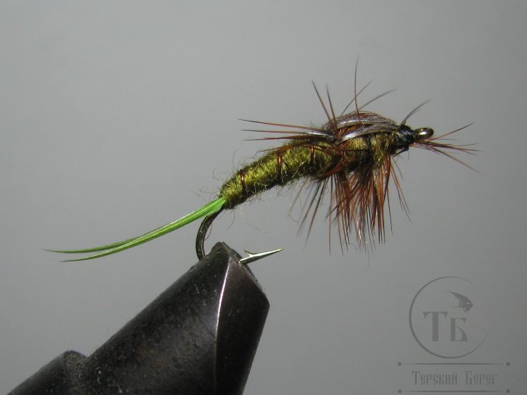 Муха нимфа Lt ( 22 ) Stone Fly Lt. Olive Stim. №14