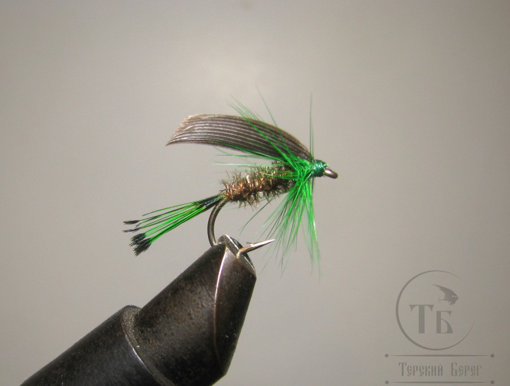 Муха мокрая Wet fly ( 15 ) Green Butcher Wet № 12