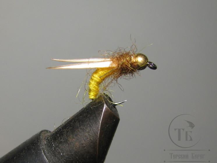 Муха нимфа Biot ( 55 ) Scud Amber Yellow nymph крючок № 16 (Scud)