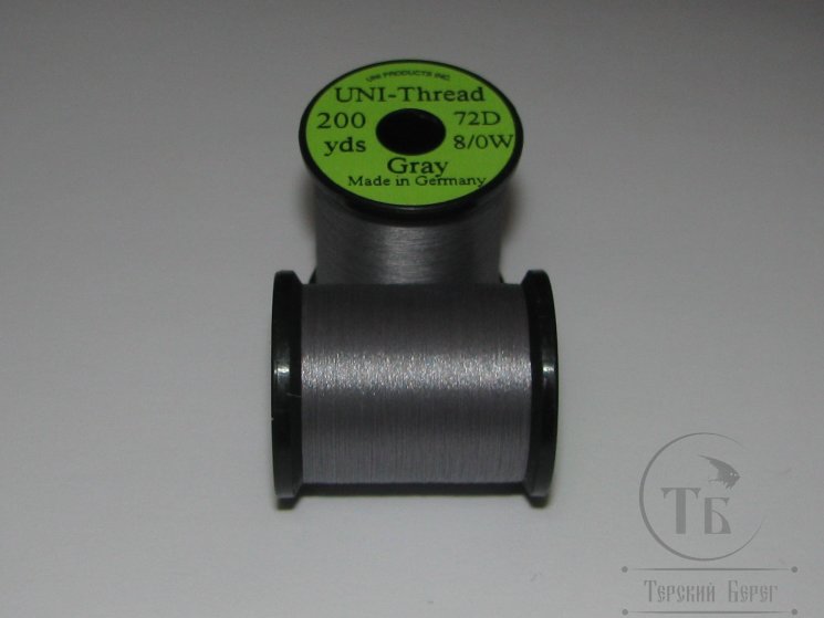 Монтажная нить UNI THREAD 8/0 Gray  200 yds