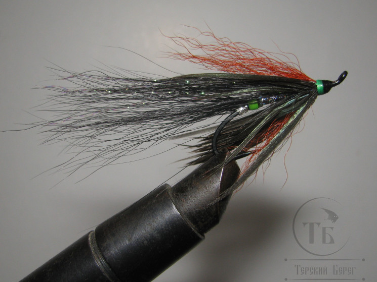 Муха лососевая на одинарном крючке ( 42 ) Metallica Kumho Salmon Black № 10