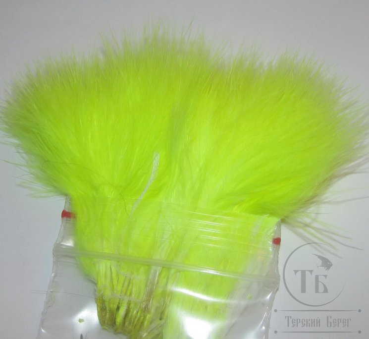 Мягкие пуховые перья Marabou Strung 1/8 OZ Fl. Yellow Терский Берег