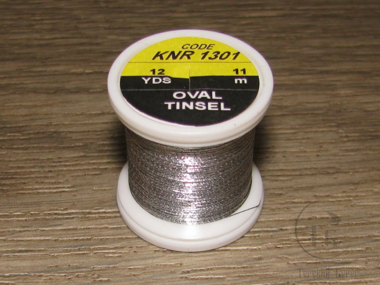 Овальный люрекс Oval Tinsel KNR 1301 Silver 12 yds Hends