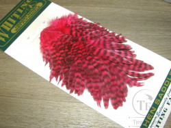 Курица седло Hebert Wet Hen Saddle Grizzly Fl. Pale Cerise Whiting ( покраска Терский берег )