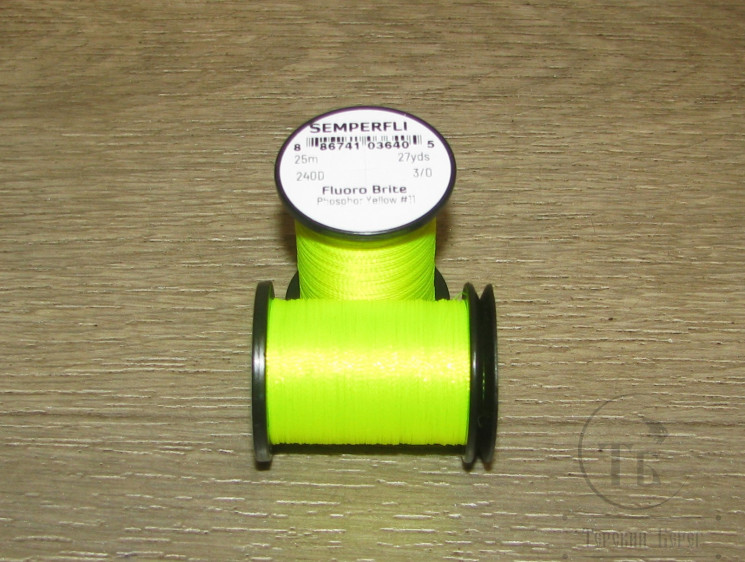 Нить Fluoro Brite 25 m. Phosphor Yellow 3/0 Semperfli