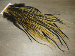 Перо петуха на коже ( между седлом и хвостом ) DSS 03 Saddle / Schlappen Badger Golden   