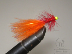 Муха Woolly Bugger Fl. Chart. Head Red / Orange № 12