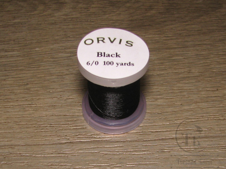 Монтажная нить Fly Tying Thread 6/0 Black 100 yds Orvis