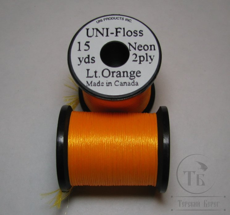 Искусственный шелк Uni Floss Neon 15 yds Lt. Orange