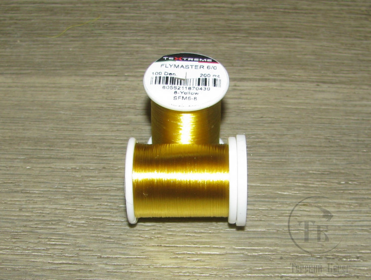 Монтажная нить 200 m 100 Den Yellow Flymaster 6/0 Textreme / Denvilles