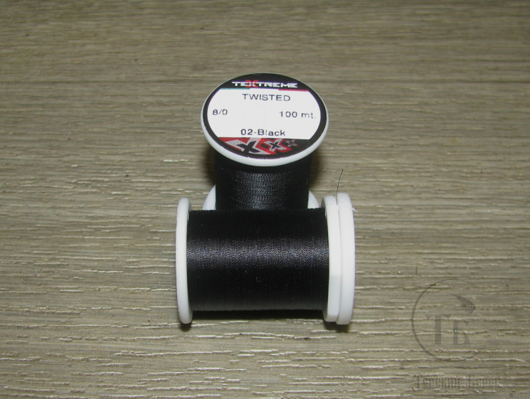 Монтажная нить Twisted 8/0 100 m Black Textreme