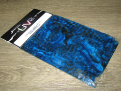 Перо курицы и петуха отдельное Soft Hackle Grizzly Kingfischer Blue Spirit River UV2