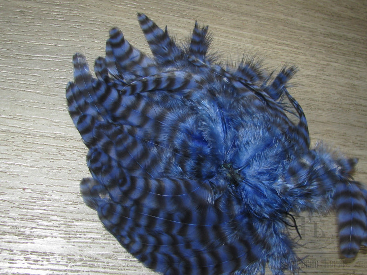 Куриное перо Hen Feathers Grizzly Blue гризли синий