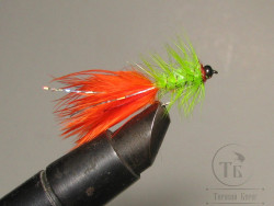Муха Woolly Bugger Fluor ( Fl. Fire Orange / Fl. Green ) № 14
