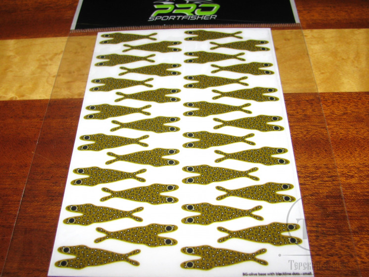 Спинки креветок Pro Shrimp Shell Skeleton (Compact) SM 30 pcs Olive Base Blacklined Dots Pro Sportfisher